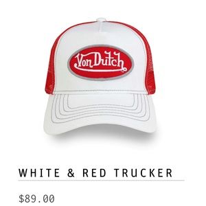NWT Von Dutch Trucker Hat Adult One Size red and white